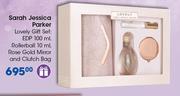 Sarah Jessica Parker Lovely Gift Set Of EDP 100ml, Rollerball 10ml, Rose Gold Mirror And Clutch Bag