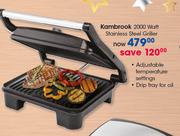 Kambrook 2000 Watt Stainless Steel Griller