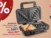 Kambrook 2 Slice Stainless Steel Sandwich Maker