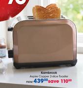 Kambrook Aspire Copper 2 Slice Toaster