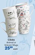 Clicks Animal Or Unicorn Mugs-Each