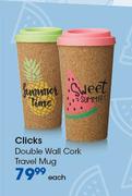 Clicks Double Wall Cork Travel Mug-Each