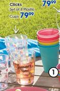 Clicks Set Of 4 Plastic Cups