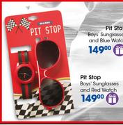 Pit Stop Boys Sunglasses & Red Watch