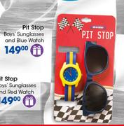 Pit Stop Boys Sunglasses & Blue Watch
