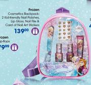 Frozen Cosmetics Backpack:2 Kid Friendly Nail Polishes,Lip Gloss,Nail File & Card Of Nail Art Sticke