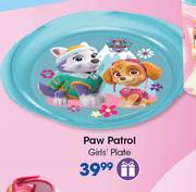 Paw Patrol Girl's Plate