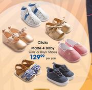 Clicks Made 4 Baby Girl's Or Boy's Shoes-Per Pair