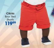 Clicks Boy's Red Shorts