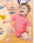 Clicks Cerise & Gold Swim Set