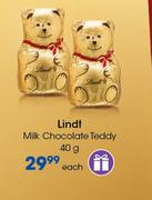 Lindt Mini Chocolate Teddy-40g Each