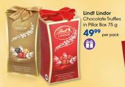 Lindt Lindor Chocolate Truffles In Pillar Box-75g Per Pack