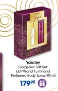 Yardley Gorgeous Gift Set Of EDP Wand 15ml And Perfumed Body Spray 90ml