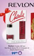 Revlon Charlie Gift Set Red Body Spray 90ml & Queen Of Hearts Nail Enamel-Per Set