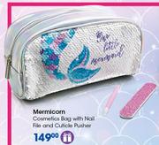 Mermicorn Cosmetics Bag With Nail File And Cuticle Pusher