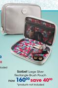 Sorbet Large Silver Rectangle Brush Pouch