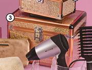 Clicks Rose Gold Glitter Cosmetics Case Large