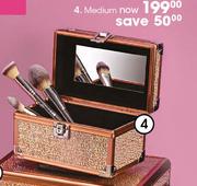 Clicks Rose Gold Glitter Cosmetics Case Medium