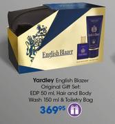 Yardley English Blazer Original Gift Set Of EDP-50ml,Hair & Body Wash-150ml & Toiletry Bag