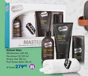 Sorbet Man Masterclass Gift Set:Pre Shave Oil-125ml,Shave Gel-150ml, Post Shave Balm-50ml & Towel