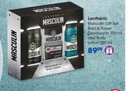Lentheric Masculin Gift Set:Bold & Power Deodorants-150ml & Body Lotion-250ml