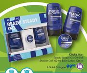 Clicks Man Ready Steady Go Gift Set:Shower Gel-100ml,Body Lotion-100ml & Solid Cologne