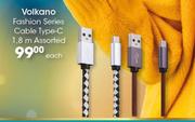 Volkano Fashion Series Cable Type-C 1.8m Assorted-Each