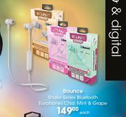 Bounce Shake Series Bluetooth Earphones Chai, Mint & Grape-Each
