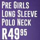 Pre Girls Long Sleeve Polo Neck