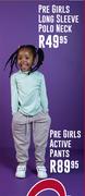 Pre Girls Long Sleeve Polo Neck