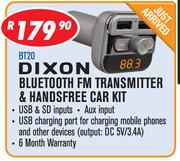 Dixon Bluetooth Transmitter & Handsfree Car Kit BT20