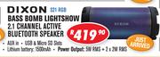 Dixon Bass Bomb Lightshow 2.1 Channel Active Bluetooth Speaker S21 RGB
