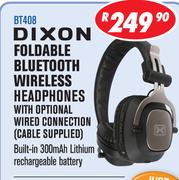 Dixon Foldable Bluetooth Wireless Headphones With Optional Wired Connection BT408