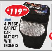 4-Piece Carpet Car Mat Set With Inserts