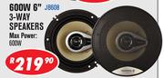 Jebson 600W 6” 3-Way Speakers