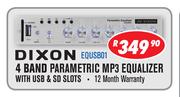 Dixon 4 Band Parametric MP3 Equaliser With USB & SD Slots