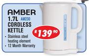 Amber 1.7Ltr Cordless Kettle AM230