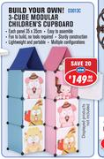 3-Cube Modular Children’s Cupboard D3013C-Each
