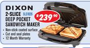 Dixon 2-Slice Deep Pocket Sandwich Maker