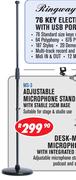Adjustable Microphone Stand With Stable 25cm Base MS-3