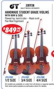 Jinyin Handmade Student Grade Violins With Bow & Case 