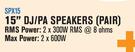 Dixon 15” DJ/PA Speaker (PAIR) SPX15