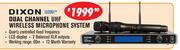 Dixon Dual Channel UHF Wireless Microphone System IU2061