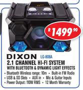 Dixon 2.1 Channel Hi-Fi System With Bluetooth & Dynamic Light Effects LG-808A