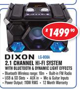 Dixon 2.1 Channel Hi-Fi System With Bluetooth & Dynamic Light Effects LG-808A