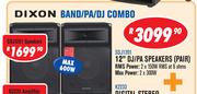 Dixon 12” DJ/PA Speakers (PAIR)SDJ1201