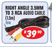 Right Angle 3.5mm To 3 RCA Audio Cable 1.5m 1518