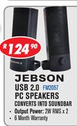 Jebson USB 2.0 PC Speakers Converts Into Soundbar FM2057