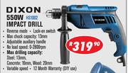 Dixon 550W Impact Drill HS1002