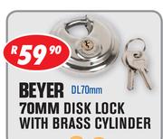 Beyer 70mm Disk Lock With Brass Cylinder DL70mm
